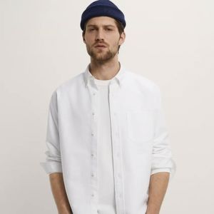 White Zara Slim Fit Dress Shirt button down